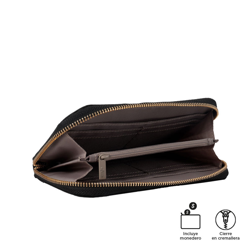 Billetera Lona Rfid Adelaide -  Color: Negro