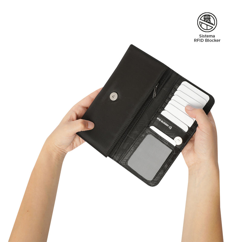 Billetera Adelaide 2 con RFID Blocker Negra