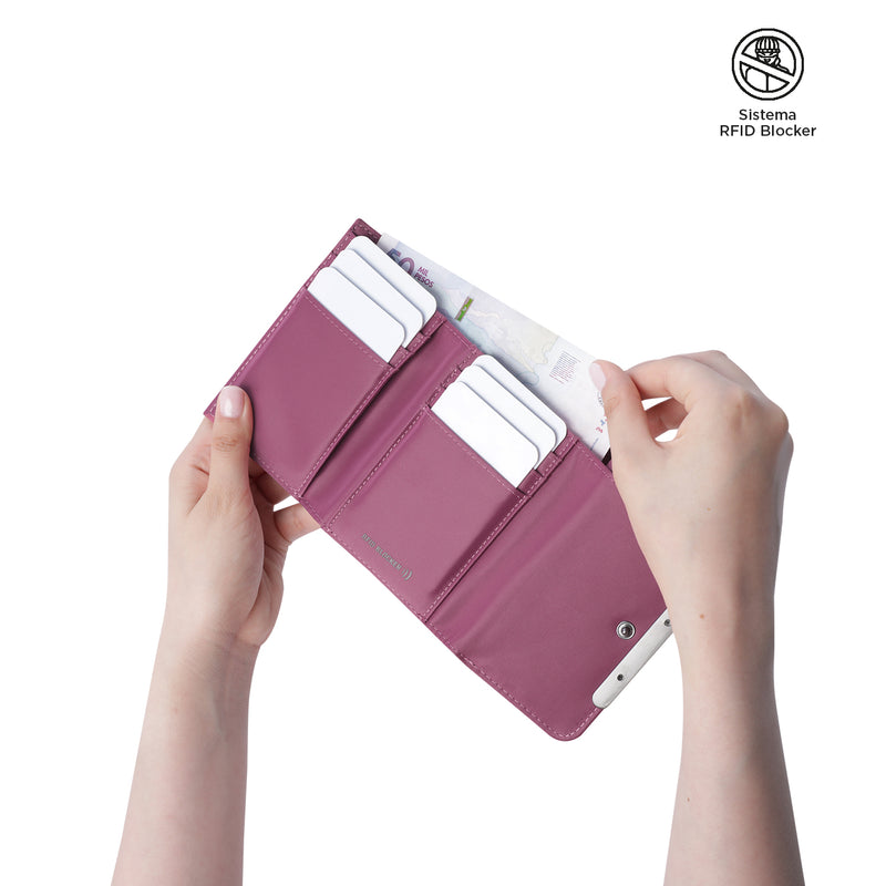 Billetera para Mujer Bel con RFID Blocker Rosada
