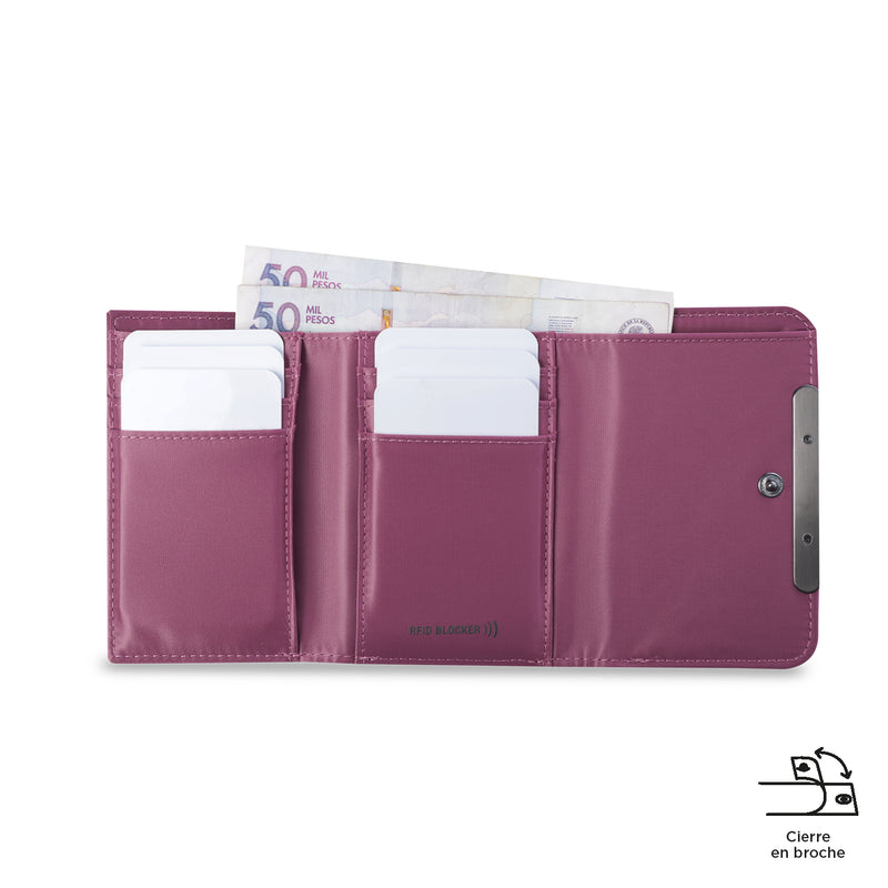 Billetera para Mujer Bel con RFID Blocker Rosada
