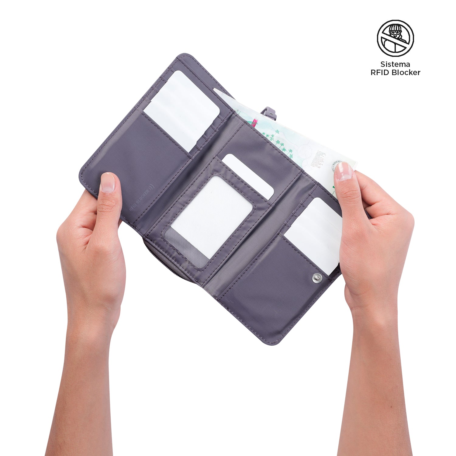 Billetera Comfy Var Morada Grande Mujer