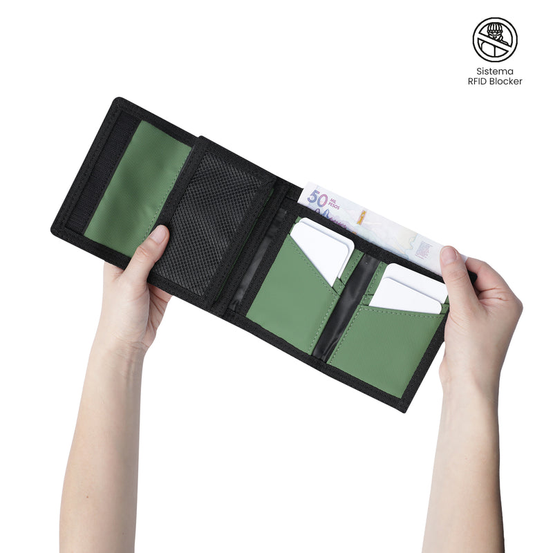 Billetera para Hombre Contrast Bak con RFID Blocker Negra