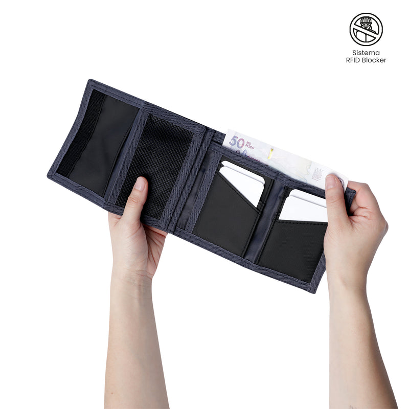 Billetera para Hombre Contrast Bak con RFID Blocker Azul