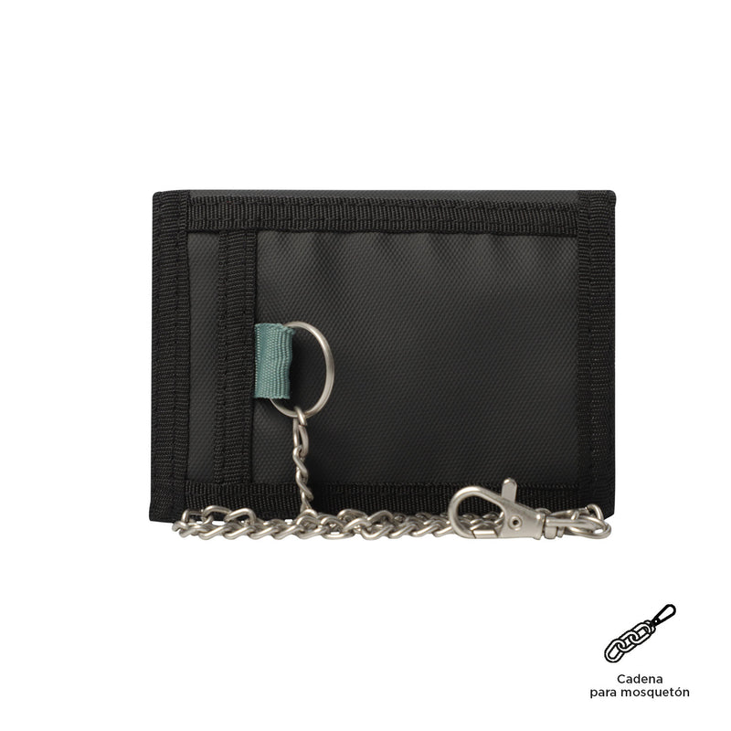 Billetera Contrast Chain con RFID Blocker Negra/Verde