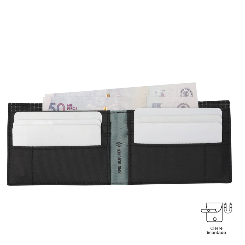 Billetera Dual Pequeña con RFID Blocker Negra