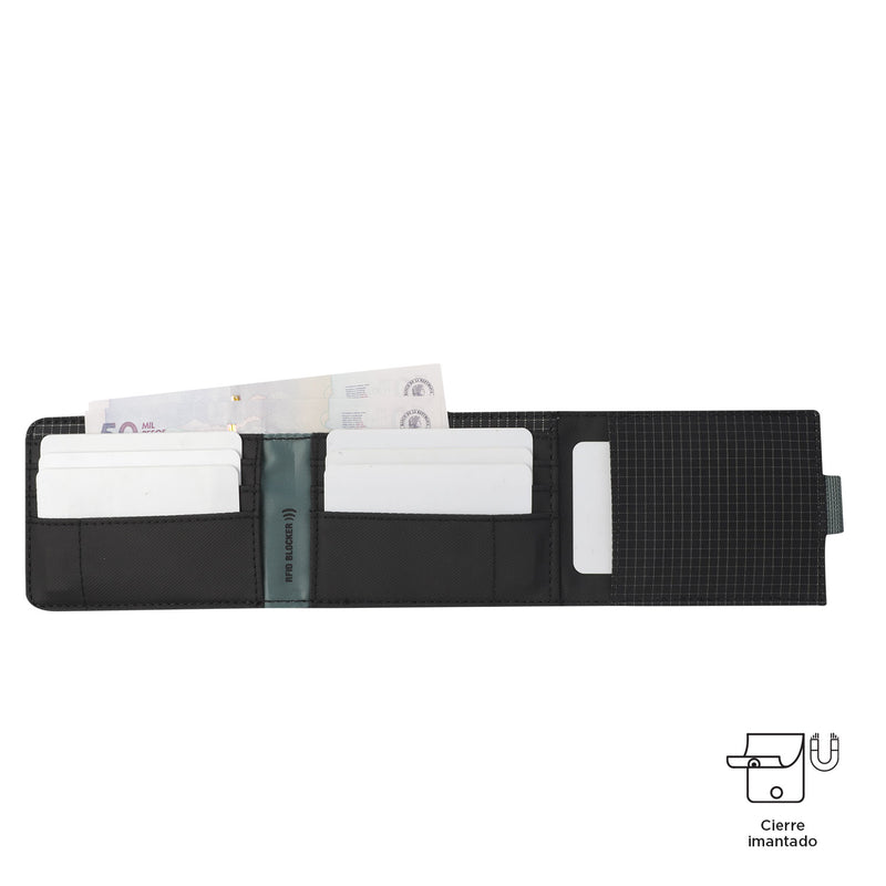 Billetera Dual Grande con RFID Blocker Negra
