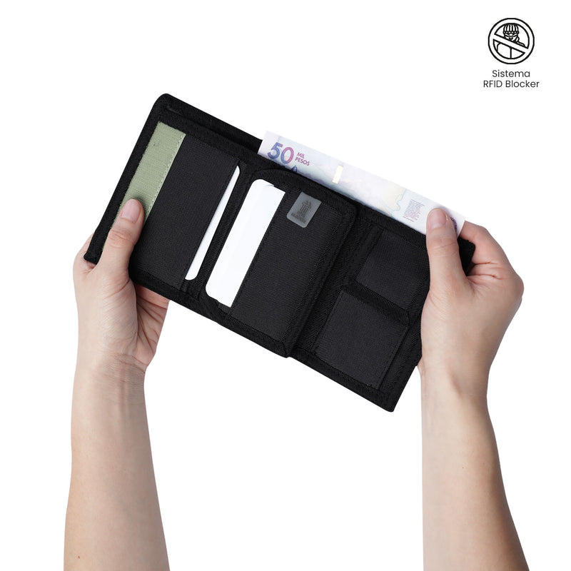 Billetera para Hombre Quincly con RFID Blackey Negra