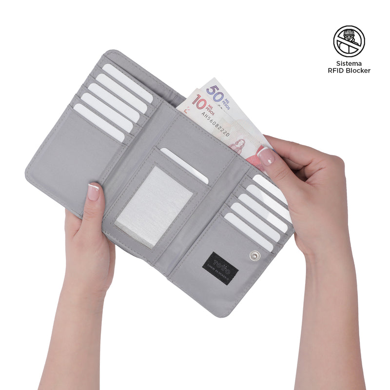 Billetera Con RFID Blocker Karasu - Color: Gris