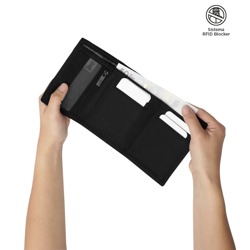 Billetera Tojal con RFID Blocker Negra