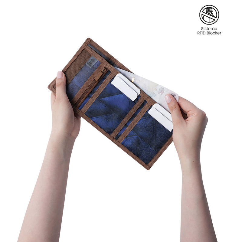 Billetera para Hombre Tojal con RFID Blocker Azul