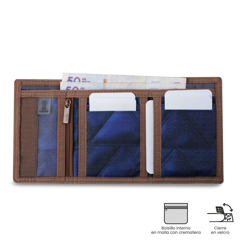 Billetera para Hombre Tojal con RFID Blocker Azul
