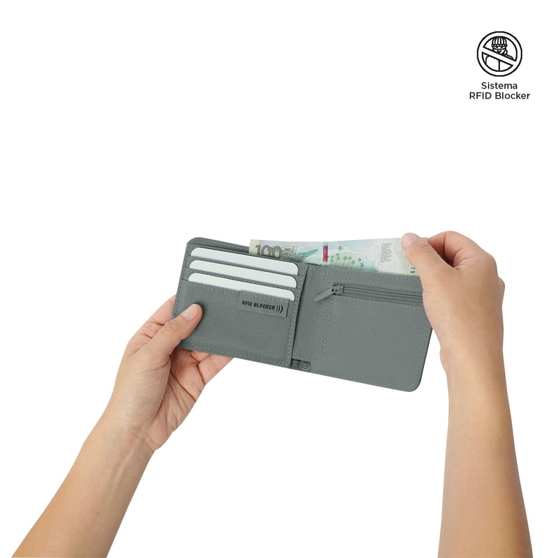 Billetera Falangero con RFID Blocker Gris