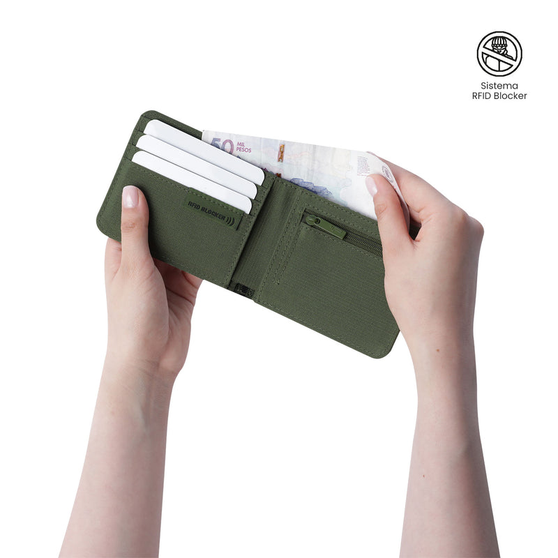 Billetera para Hombre Falangero con RFID Blocker Verde