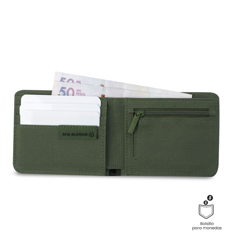 Billetera para Hombre Falangero con RFID Blocker Verde