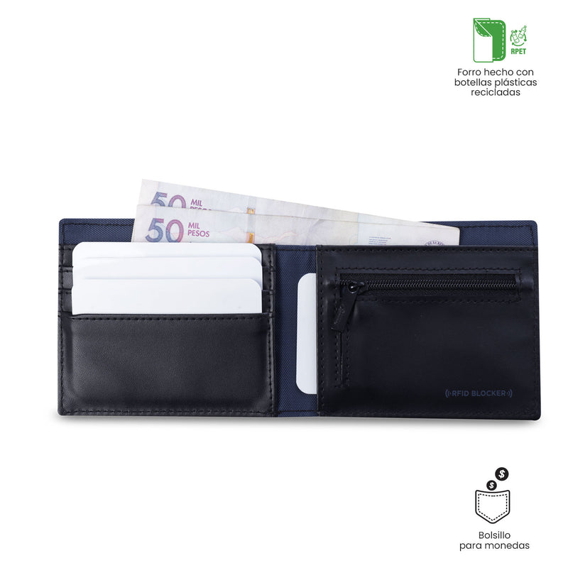 Billetera para Hombre Halvo con RFID Blocker Azul