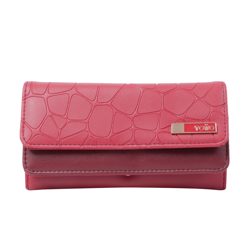 Billetera Subra En Pu Leather Con Rfid Blocker - Color: Rojo