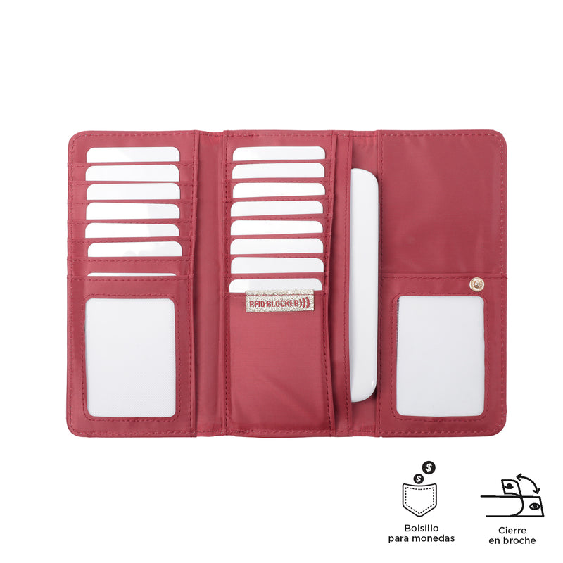 Billetera Subra En Pu Leather Con Rfid Blocker - Color: Rojo