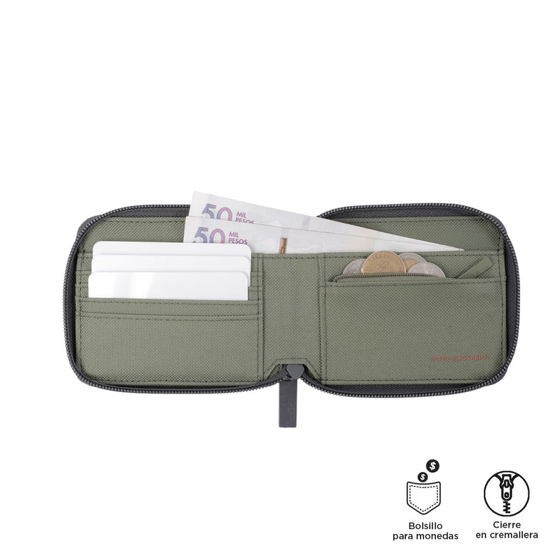 Billetera Maldonado Tipo Agenda Con Rfid Blocker - Color: Verde