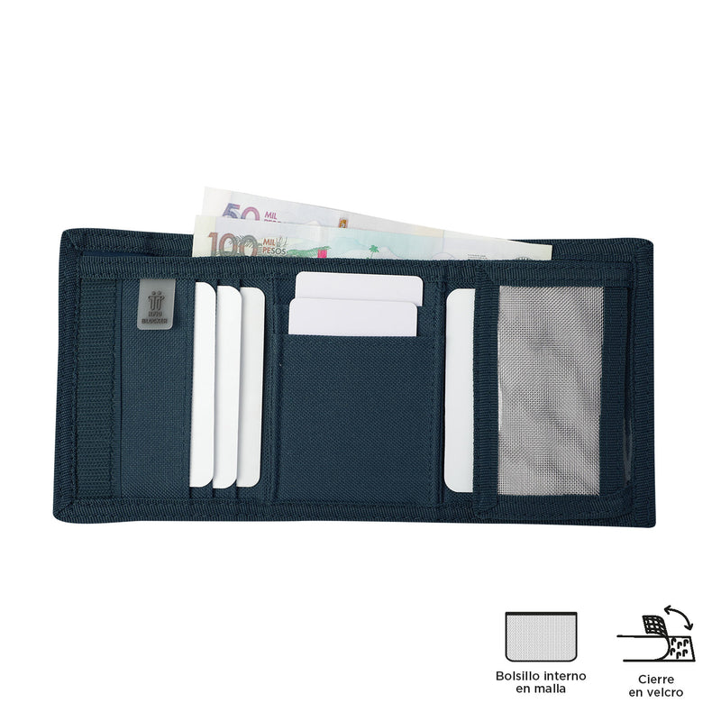 Billetera Bacalao con RFID Blocker Azul