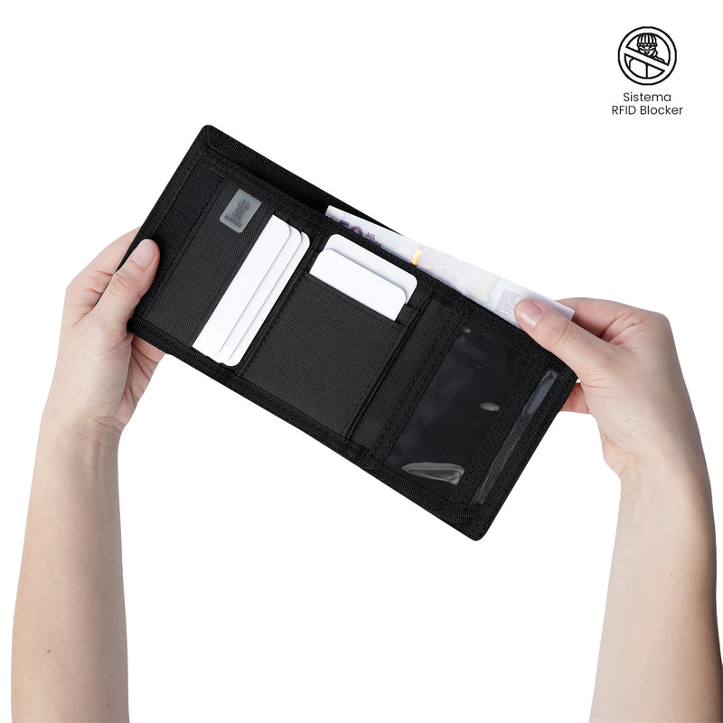 Billetera para Hombre Bacalao con RFID Blocker Negra