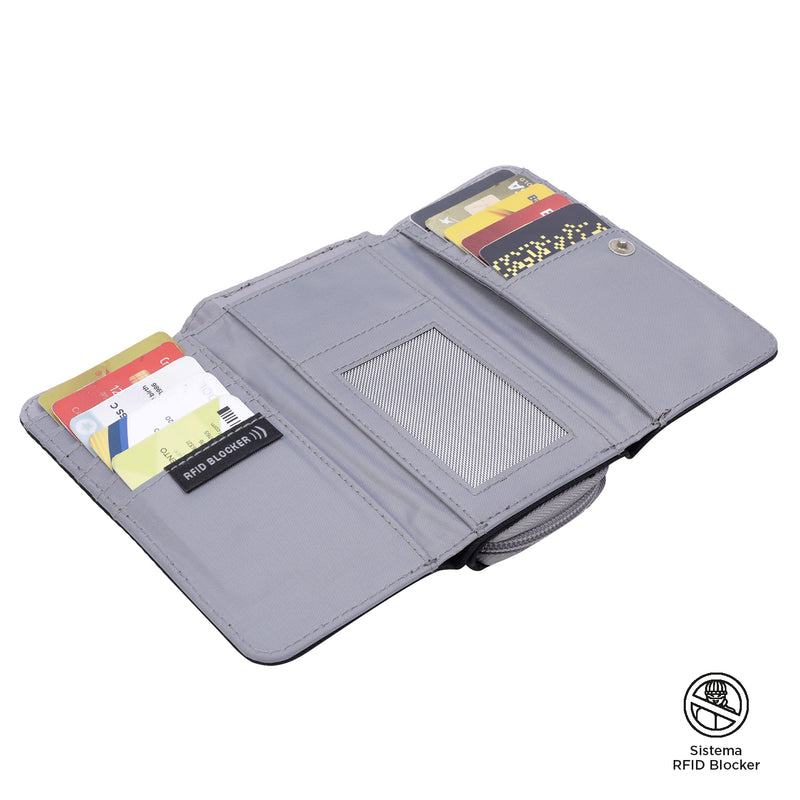 Billetera Lona Rfid Varuna - Color: Negro