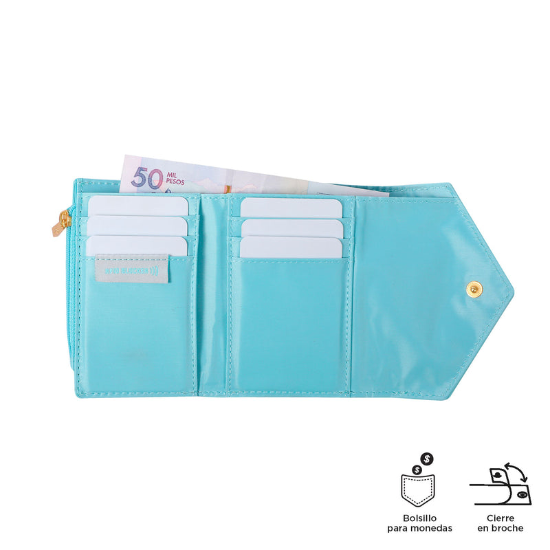 Billetera Neysa En Pu Leather Con Rfid Blocker - Color: Azul