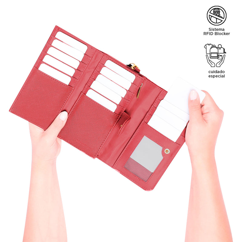 Billetera Para Mujer Donata 2.0 Mediana - Color: Rojo