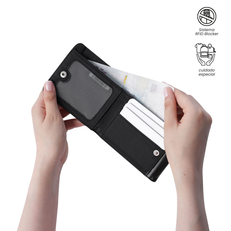 Billetera para Hombre Ermatto con RFID Blocker Negra