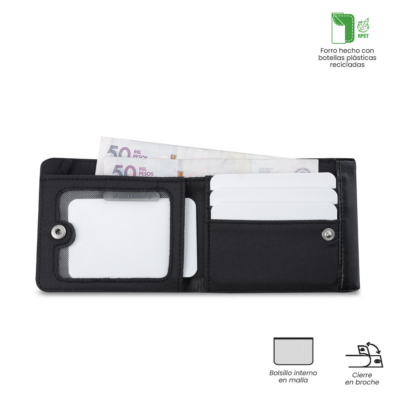 Billetera para Hombre Ermatto con RFID Blocker Negra