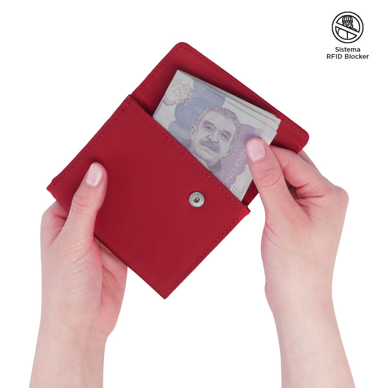 Billetera para Mujer Vaily Ecofriendly Con Rfid Blocker - Color: Rojo