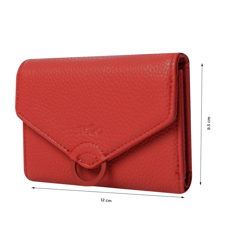 Billetera Soft Ney Con RFID Blocker Roja Mujer