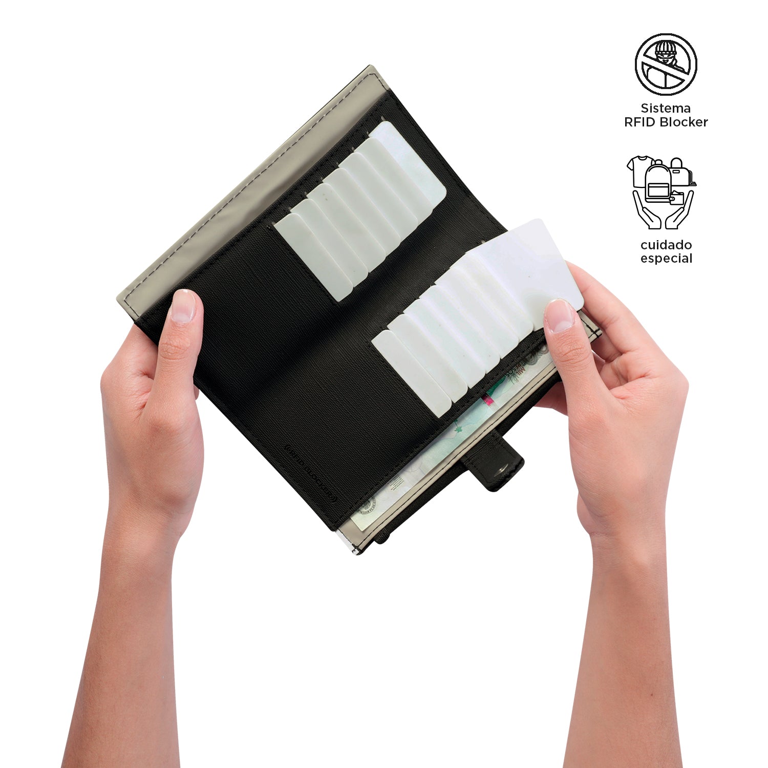 Billetera Dull L Negra grande