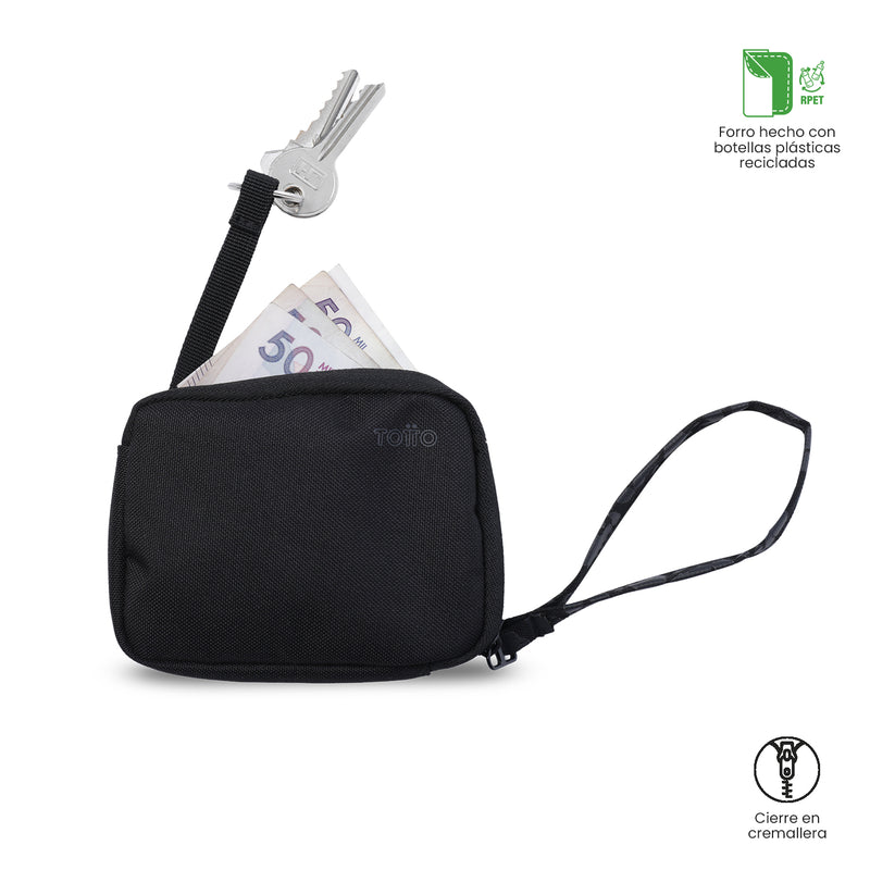 Monedero para Mujer Delion Pequeño Negro