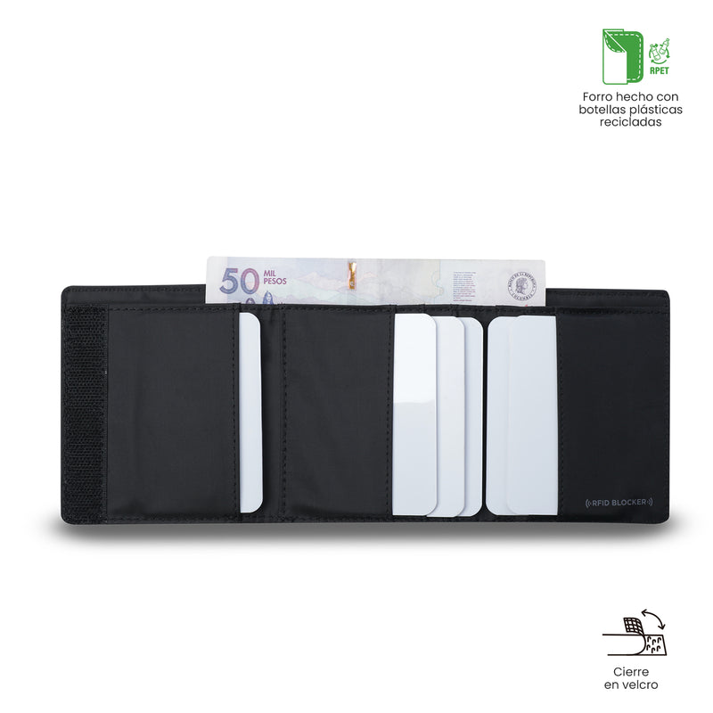 Billetera para Hombre Sayle con RFID Blocker Negra