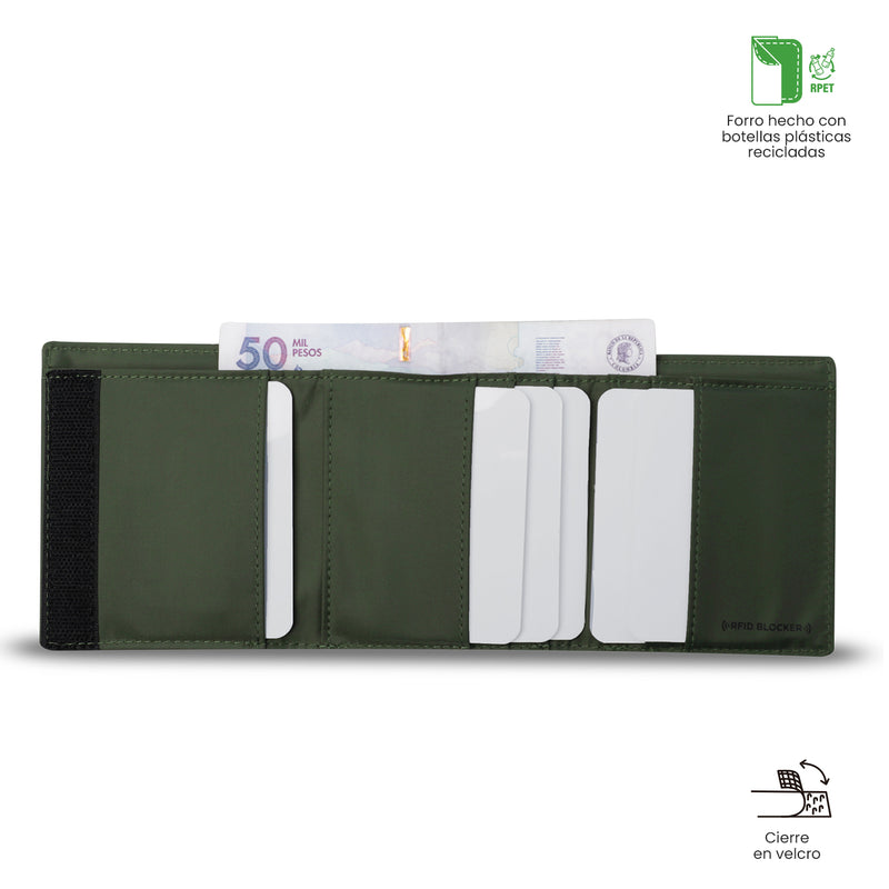 Billetera para Hombre Sayle con RFID Blocker Verde