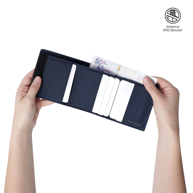 Billetera para Hombre Sayle con RFID Blocker Azul