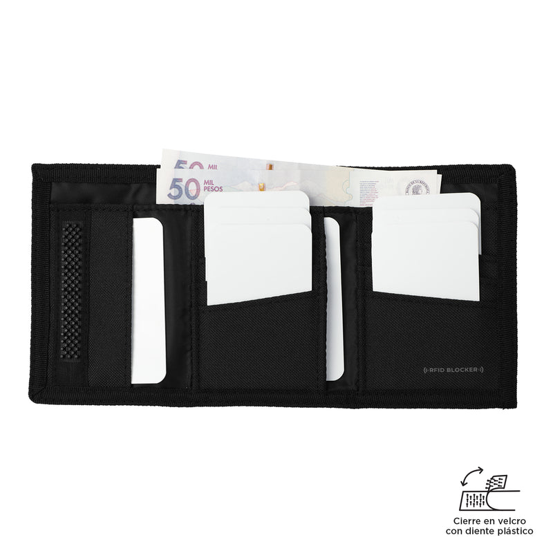 Billetera Riva Can con RFID Blocker Negra