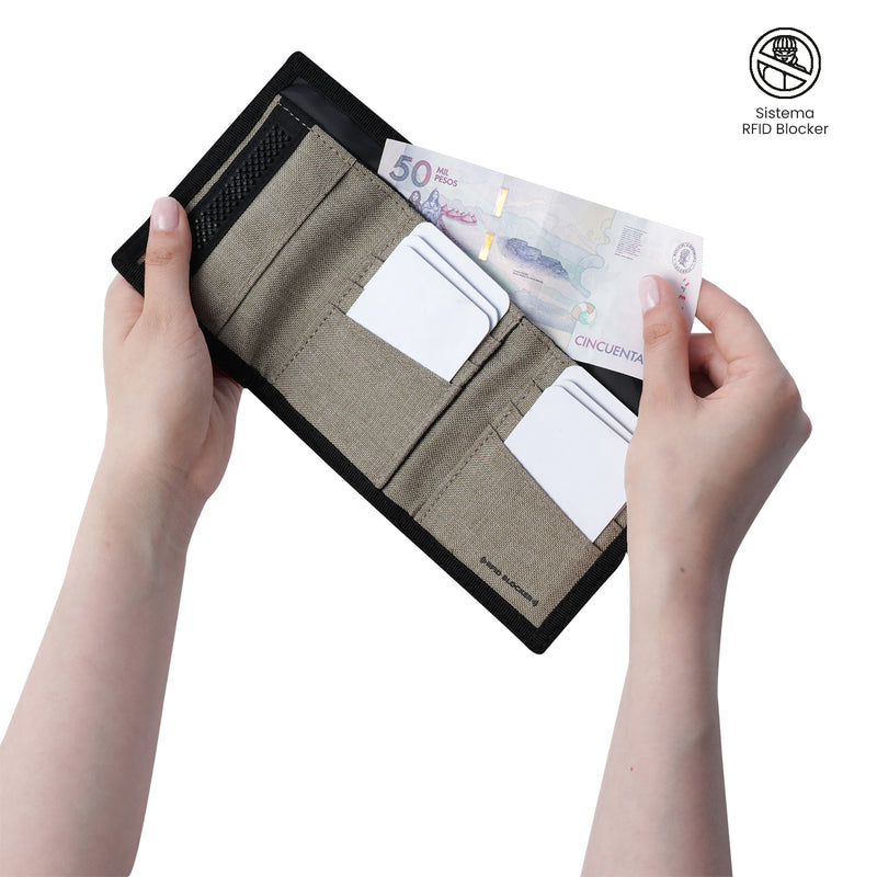 Billetera para Hombre Riva Can con RFID Blocker Beige