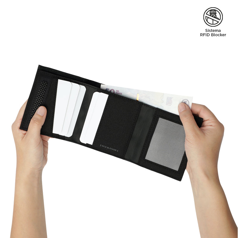 Billetera Riva Aq con RFID Blocker Negra