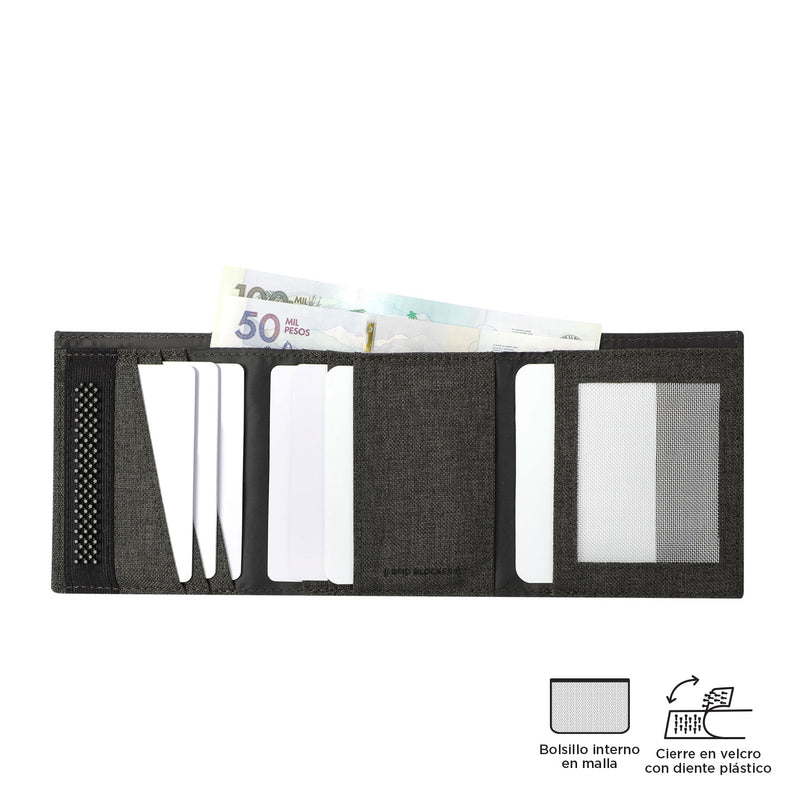 Billetera Riva Aq con RFID Blocker Café