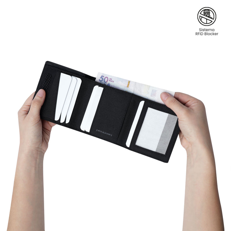 Billetera para Hombre Riva Aq con RFID Blocker Negra
