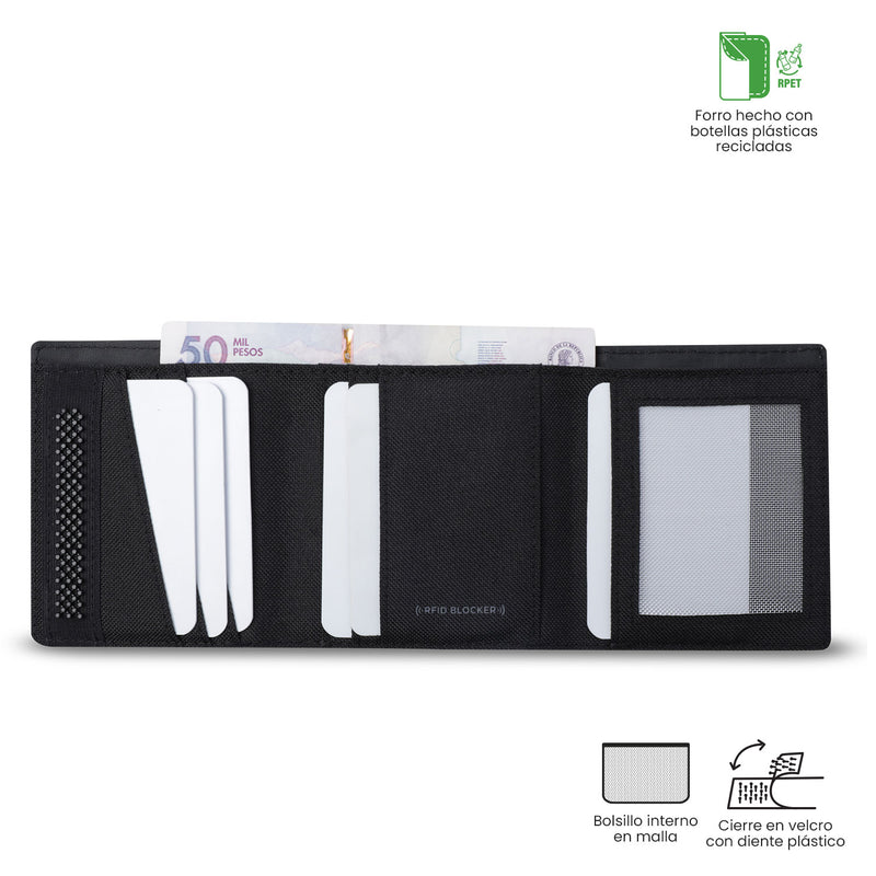 Billetera para Hombre Riva Aq con RFID Blocker Negra