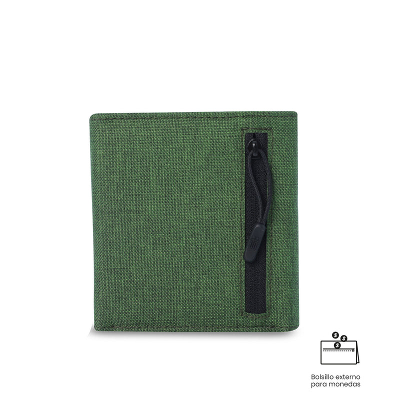 Billetera para Hombre Riva Aq con RFID Blocker Verde
