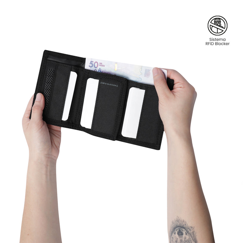 Billetera para Hombre Riva Mee con RFID Blocker Negra