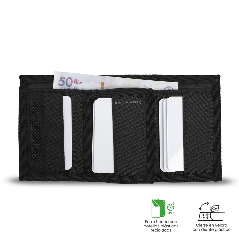 Billetera para Hombre Riva Mee con RFID Blocker Negra