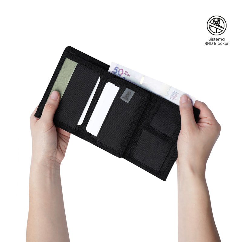 Billetera para Hombre Riva Mee con RFID Blocker Verde