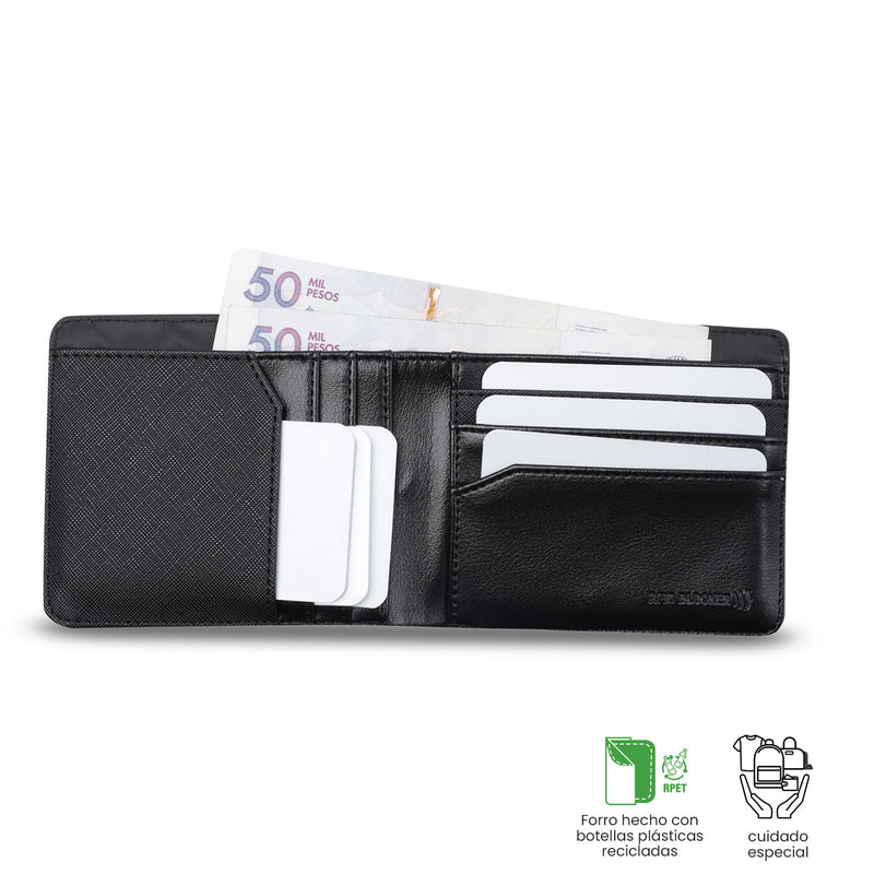 Billetera para Hombre Saffiano Kri con RFID Blocker Negra