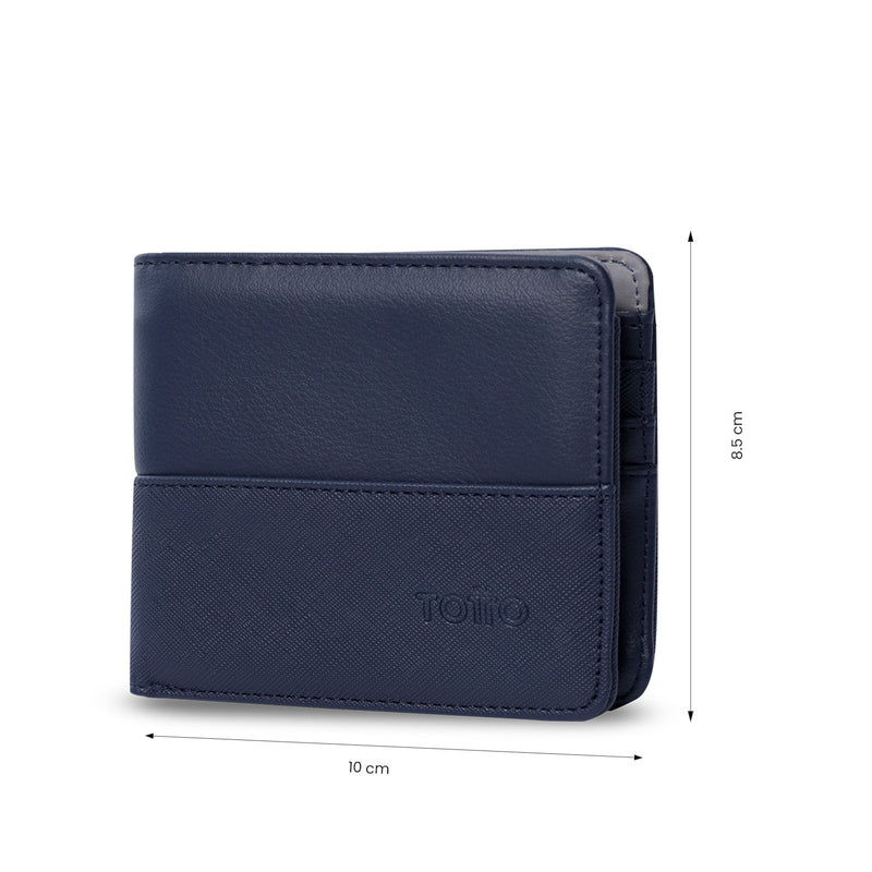 Billetera para Hombre Saffiano Kri con RFID Blocker Azul