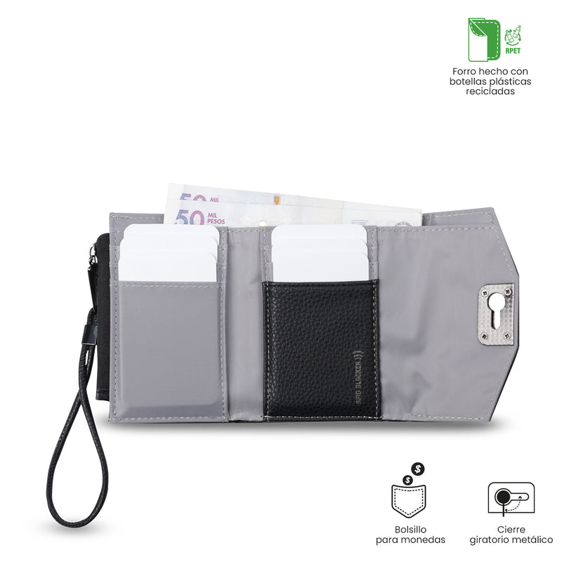 Billetera para Mujer Smooth Ney con RFID Blocker Negra