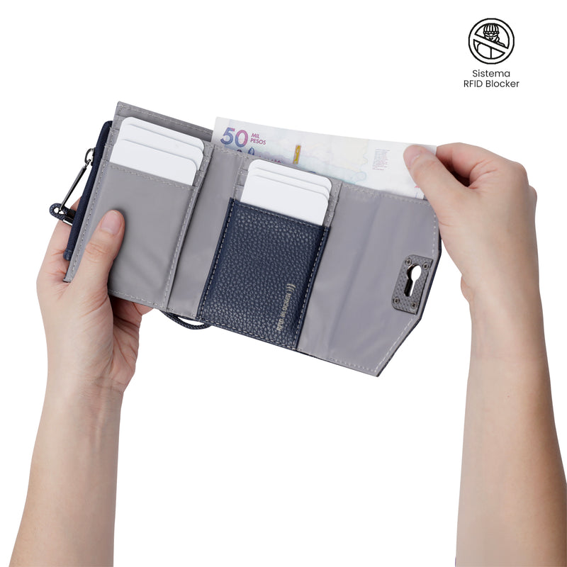 Billetera para Mujer Smooth Ney con RFID Blocker Azul